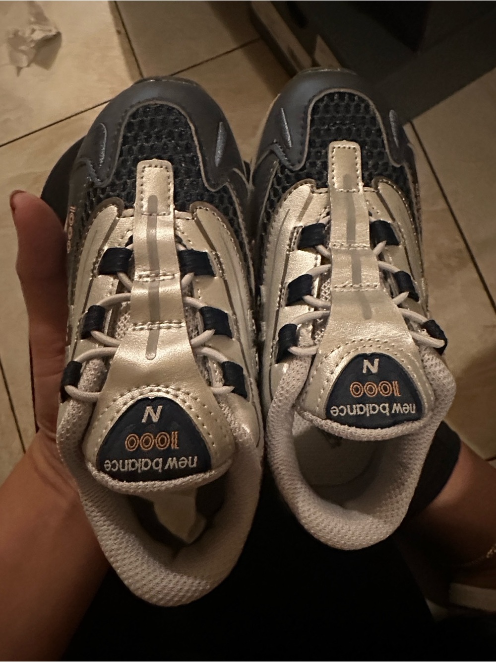 New Balance Kids 1000 Bungee Lace Blue Grey Box